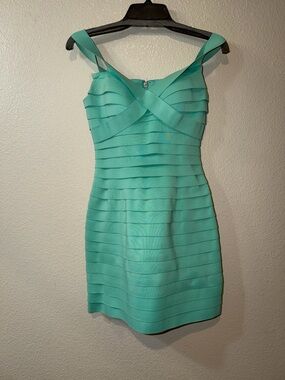 Sherri Hill Mint Green Bandage Mini Dress